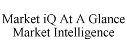 MARKET IQ AT A GLANCE MARKET INTELLIGENCE trademark