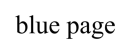 BLUE PAGE trademark