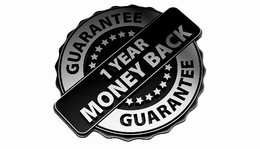GUARANTEE 1 YEAR MONEY BACK GUARANTEE trademark