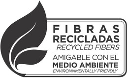 FIBRAS RECICLADAS RECYCLED FIBERS AMIGABLE CON EL MEDIO AMBIENTE ENVIRONNMENTALLY FRIENDLY trademark