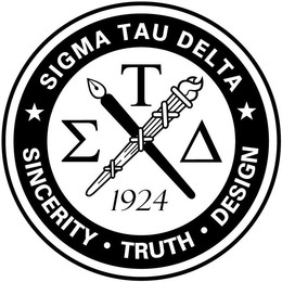 SIGMA TAU DELTA SINCERITY· TRUTH· DESIGN 1924 trademark