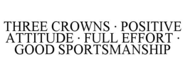 THREE CROWNS · POSITIVE ATTITUDE · FULLEFFORT · GOOD SPORTSMANSHIP trademark