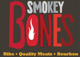 SMOKEY BONES RIBS · QUALITY MEATS · BOURBON trademark