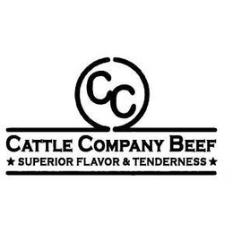 CC CATTLE COMPANY BEEF SUPERIOR FLAVOR & TENDERNESS trademark