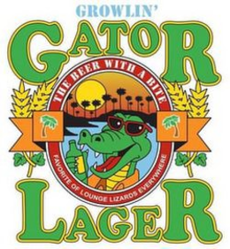 GROWLIN GATOR LAGER THE BEER WITH A BITE FAVORITE OF LOUNGE LIZARDS EVERYWHERE trademark