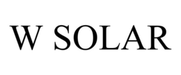 W SOLAR trademark