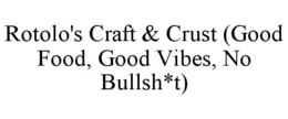 ROTOLO'S CRAFT & CRUST (GOOD FOOD, GOODVIBES, NO BULLSH*T) trademark