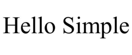 HELLO SIMPLE trademark