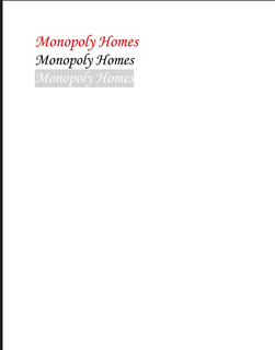 MONOPOLY HOMES trademark