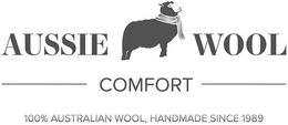 AUSSIE WOOL COMFORT 100% AUSTRALIAN WOOL, HANDMADE SINCE 1989 trademark