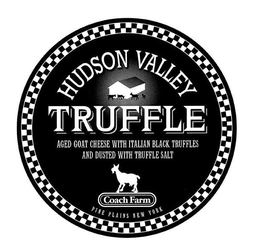 HUDSON VALLEY TRUFFLE AGED GOAT CHEESE WITH ITALIAN TRUFFLES AND DUSTED WITH TRUFFLE SALT COACH FARM PINE PLAINS NEW YORK trademark