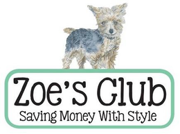 ZOE'S CLUB SAVING MONEY WITH STYLE trademark