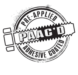 PAAC'D PRE-APPLIED ADHESIVE COATED trademark