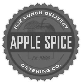 BOX LUNCH DELIVERY APPLE SPICE CATERINGCO. EST 1988 trademark