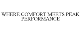 WHERE COMFORT MEETS PEAK PERFORMANCE trademark