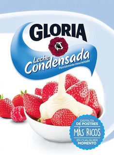 GLORIA LECHE CONDENSADA PARCIALMENTE DESCREMADA DISFRUTA DE POSTRES MAS RICOS AND EN CUALQUIER MOMENTO trademark