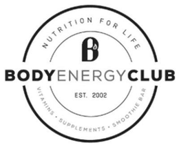 B BODY ENERGY CLUB EST. 2002 NUTRITION FOR LIFE VITAMINS · SUPPLEMENTS · SMOOTHIE BAR trademark