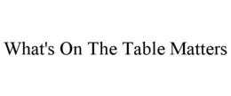 WHAT'S ON THE TABLE MATTERS trademark