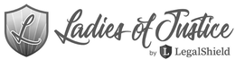 L LADIES OF JUSTICE BY L LEGALSHIELD trademark
