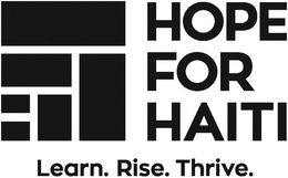HOPE FOR HAITI LEARN. RISE. THRIVE. trademark