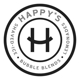 H HAPPY'S SHAVED-ICE · BUBBLE BLENDS · LEMONADES trademark