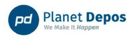 PD PLANET DEPOS WE MAKE IT HAPPEN trademark