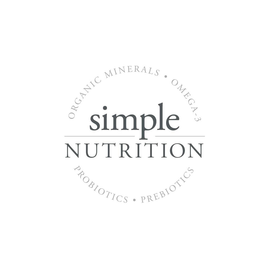 SIMPLE NUTRITION ORGANIC MINERALS · OMEGA-3 PROBIOTICS · PREBOTICS trademark