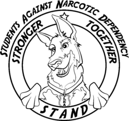 STUDENTS AGAINST NARCOTIC DEPENDENCY STRONGER TOGETHER STAND LEA trademark