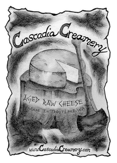 CASCADIA CREAMERY AGED RAW CHEESE MADE IN TROUT LAKE, WA WWW.CASCADIACREAMERY.COM trademark