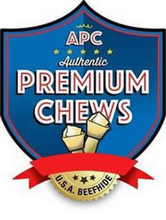 APC AUTHENTIC PREMIUM CHEWS U.S.A. BEEFHIDE trademark