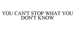 YOU CAN'T STOP WHAT YOU DON'T KNOW trademark