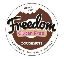 WORRY FREE FREEDOM GLUTEN FREE DOUGHNUTS DAIRY FREE · SOY FREE · NUT FREE trademark