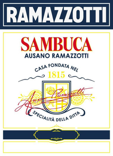 RAMAZZOTTI SAMBUCA AUSANO RAMAZZOTTI CASA FONDTA NEL 1815 FR AUSANO RAMAZZOTTI SPECIALITÀ DELLA DITTA trademark