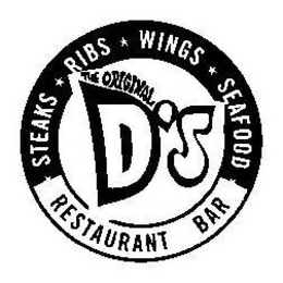 THE ORIGINAL D'S STEAKS RIBS WINGS SEAFOOD RESTAURANT BAR trademark