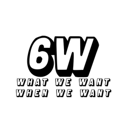 6W WHAT WE WANT WHEN WE WANT trademark