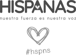 HISPANAS NUESTRA FUERZA ES NUESTRA VOZ #HSPNS trademark