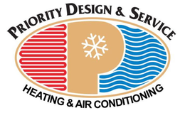 P PRIORITY DESIGN & SERVICE HEATING & AIR CONDITIONING trademark