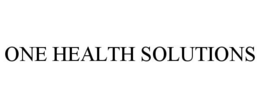 ONE HEALTH SOLUTIONS trademark