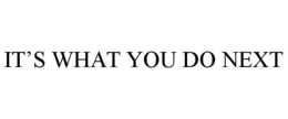 IT'S WHAT YOU DO NEXT trademark