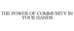THE POWER OF COMMUNITY IN YOUR HANDS trademark