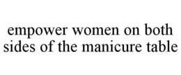 EMPOWER WOMEN ON BOTH SIDES OF THE MANICURE TABLE trademark
