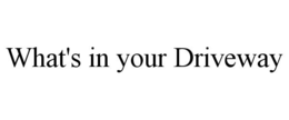 WHAT'S IN YOUR DRIVEWAY trademark
