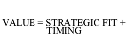 VALUE = STRATEGIC FIT + TIMING trademark