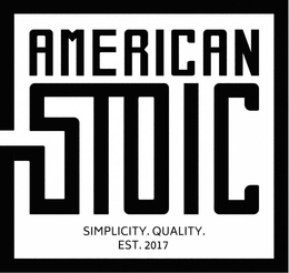 AMERICAN STOIC SIMPLICITY. QUALITY. EST. 2017 trademark