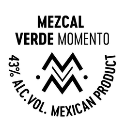 MEZCAL VERDE MOMENTO MVM 43% ALC. VOL. MEXICAN PRODUCT trademark