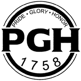 PGH PRIDE · GLORY · HONOR 1758 trademark