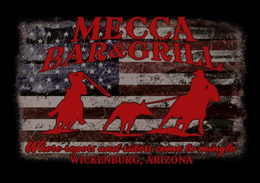 MECCA BAR & GRILL WHERE ROPERS AND RIDERS COME TO MINGLE WICKENBURG, ARIZONA trademark
