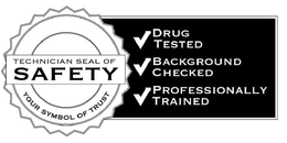 TECHNICIAN SEAL OF SAFETY YOUR SYMBOL OF TRUST DRUG TESTED BACKGROUND CHECKED PROFESSIONALLY TRAINED trademark