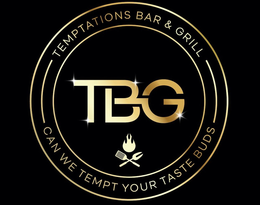 TBG TEMPTATIONS BAR & GRILL CAN WE TEMPT YOUR TASTE BUDS trademark