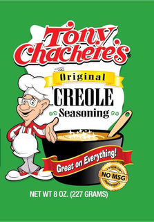 TONY CHACHERE'S THE ORIGINAL CREOLE SEASONING GREAT ON EVERYTHING NO MSG NET WT 8 OZ. (227 GRAMS) trademark